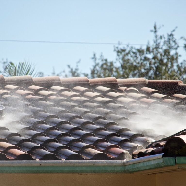 Soft wash roof and siding cleaning project in Bunnell, Florida